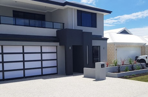 Exposed aggregate concrete driveway in Perth