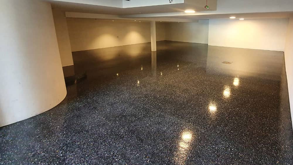 polished garage concrete flooring